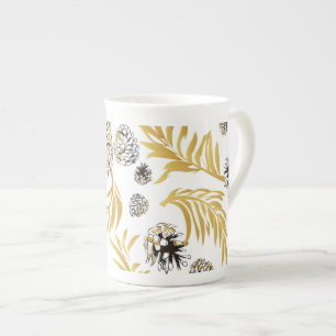Christmas Pattern, Pine Snow 5 Bone China Mug