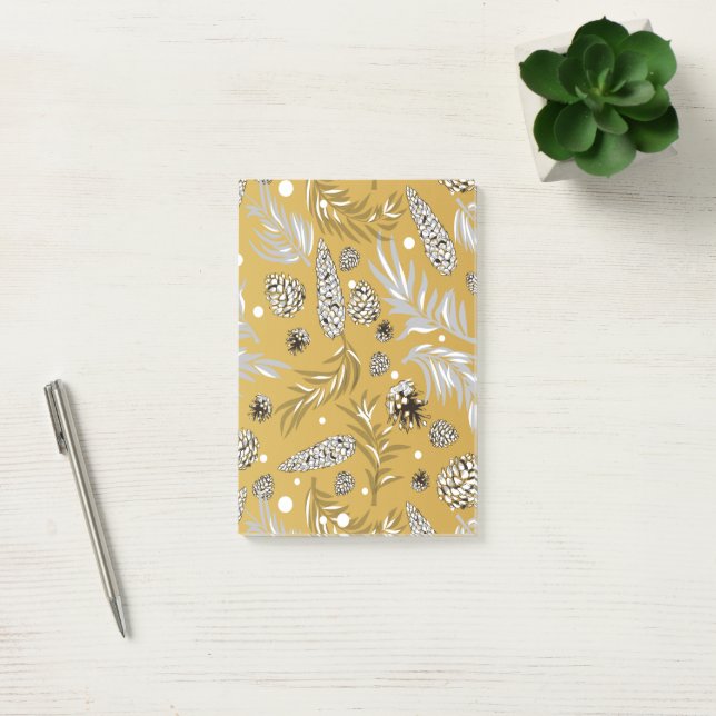 Christmas Pattern, Pine Snow 6 Post-it Notes (Office)