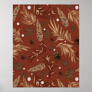 Christmas Pattern, Pine Snow 8 Poster