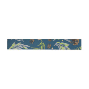 Christmas Pattern, Pine Snow 9 Wrap Around Label