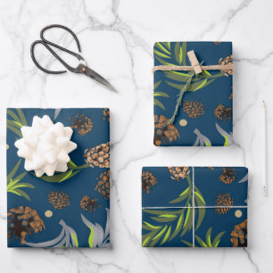 Christmas Pattern, Pine Snow 9 Wrapping Paper Sheet