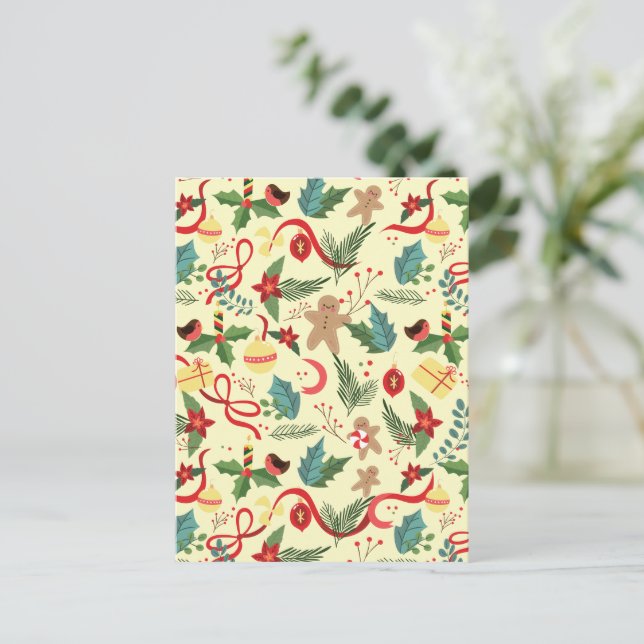 Christmas Pattern Postcard (Standing Front)
