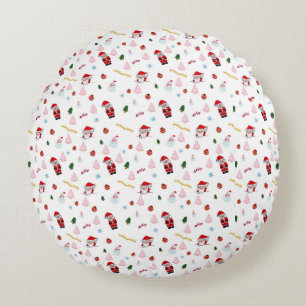 Christmas Pattern Round Pillow