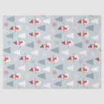 Christmas Pattern Snowman & Winter Trees Tissue Paper<br><div class="desc">Cute Christmas pattern with Christmas snowman Christmas trees and snowflakes,  cool winter pattern</div>