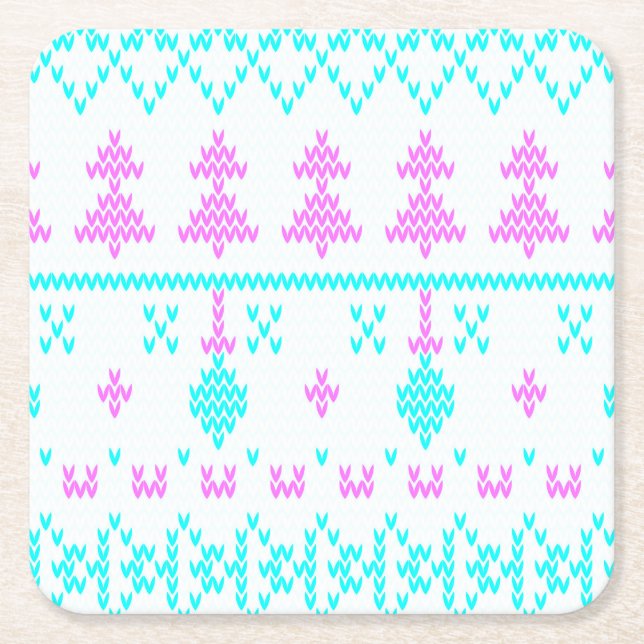 Christmas pattern square paper coaster (Front)
