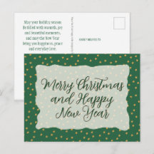 Christmas Pattern - Stars Shower Green Gold