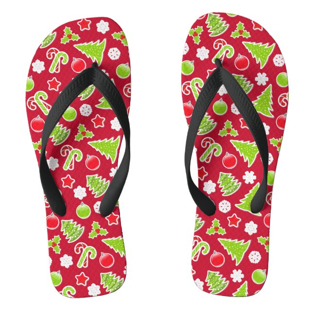 Christmas Pattern Thongs (Footbed)