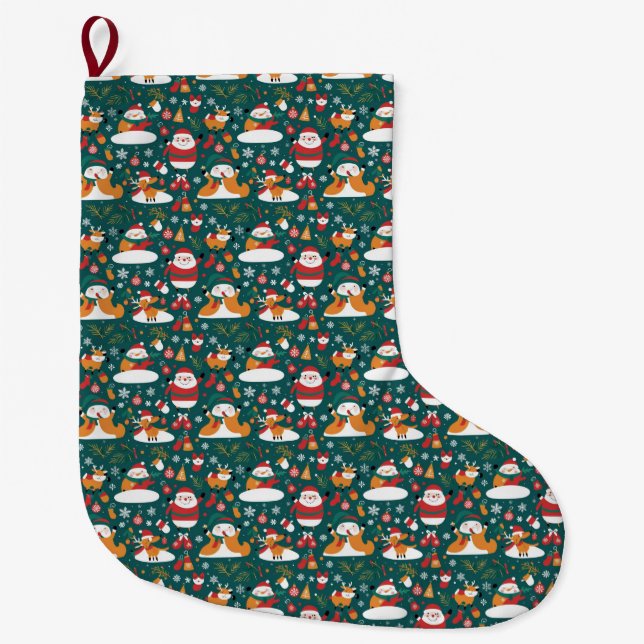 Christmas pattern to tile	 large christmas stocking (Front)