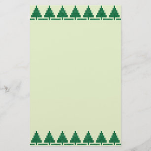 Christmas pattern trees stationery