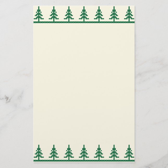 Christmas pattern trees stationery (Front)