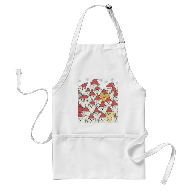 Christmas pattern with a lot of funny cats standard apron (Front)