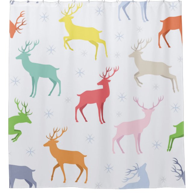 Christmas pattern with deersreindeer,deer,pattern, shower curtain (Front)