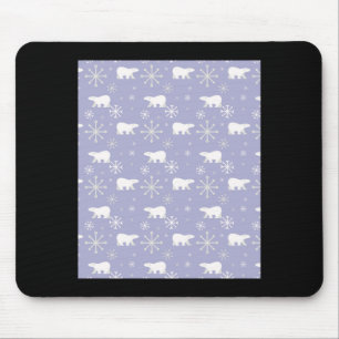 Christmas Pattern With Lar Bears And Snowflakes Mouse Pad