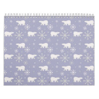 Christmas pattern with polar bears and snowflakes