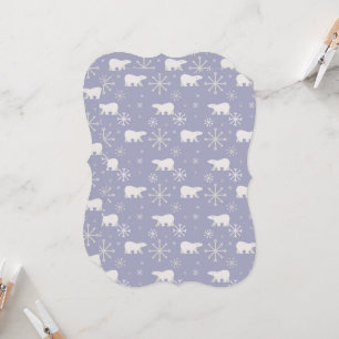 Christmas pattern with polar bears and snowflakes card