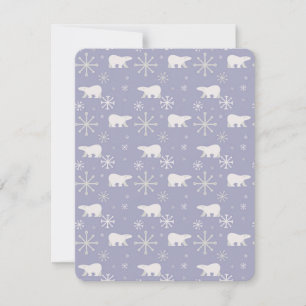Christmas pattern with polar bears and snowflakes card