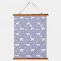 Christmas pattern with polar bears and snowflakes