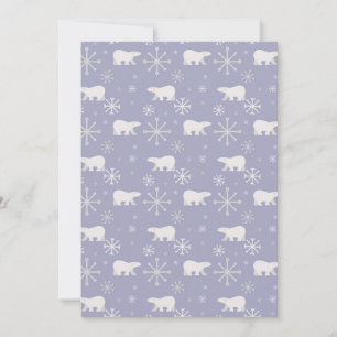 Christmas pattern with polar bears and snowflakes invitation