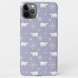 Christmas pattern with polar bears and snowflakes iPhone 11Pro max case