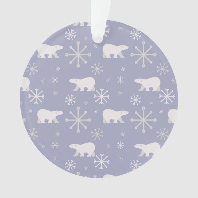 Christmas pattern with polar bears and snowflakes ornament (Front)