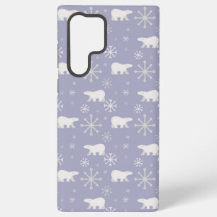 Christmas pattern with polar bears and snowflakes samsung galaxy case