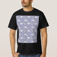 Christmas pattern with polar bears and snowflakes