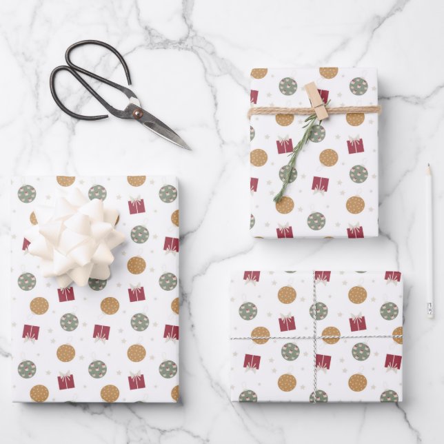 Christmas Pattern Wrapping Paper - Sheets (Front)