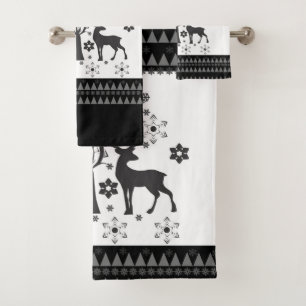 Christmas patterns bath towel set