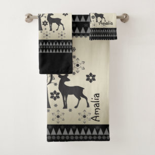 Christmas patterns bath towel set