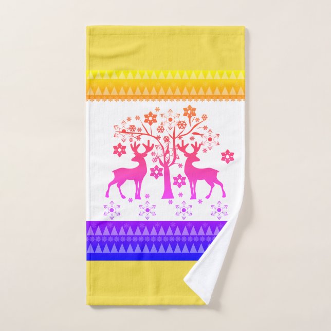 Christmas patterns bath towel set (Hand Towel)