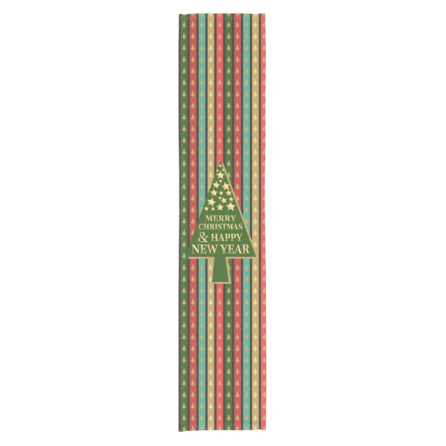 Christmas Patterns - Elegant and Chic tree design  Short Table Runner (Front)