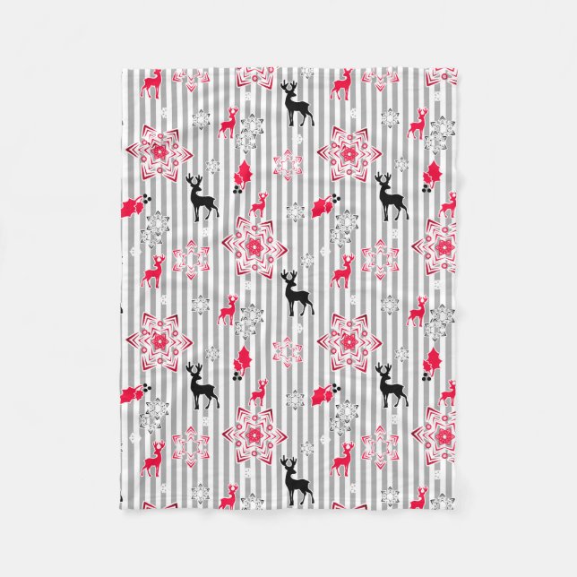 Christmas patterns fleece blanket (Front)
