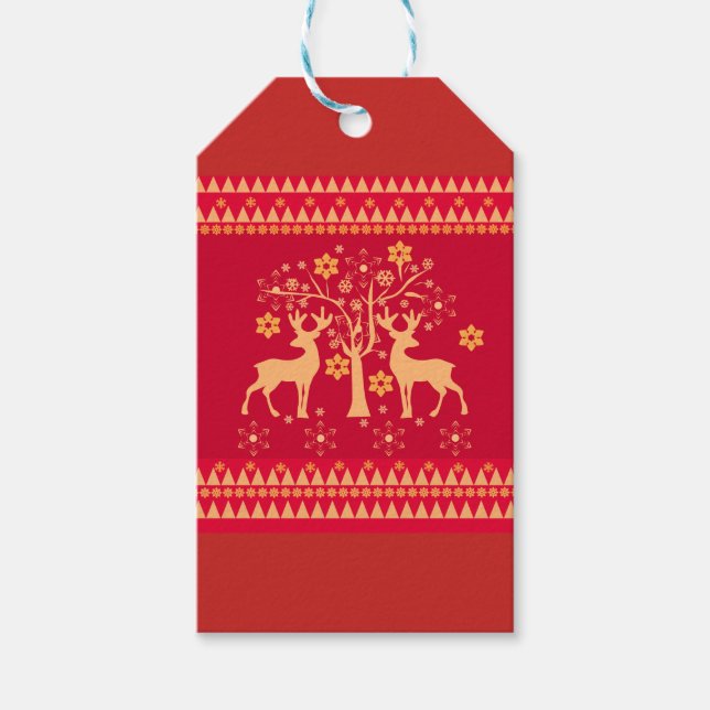 Christmas patterns gift tags (Front)