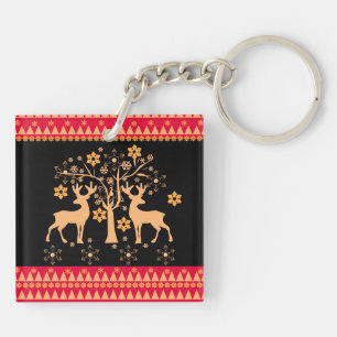 Christmas patterns key ring