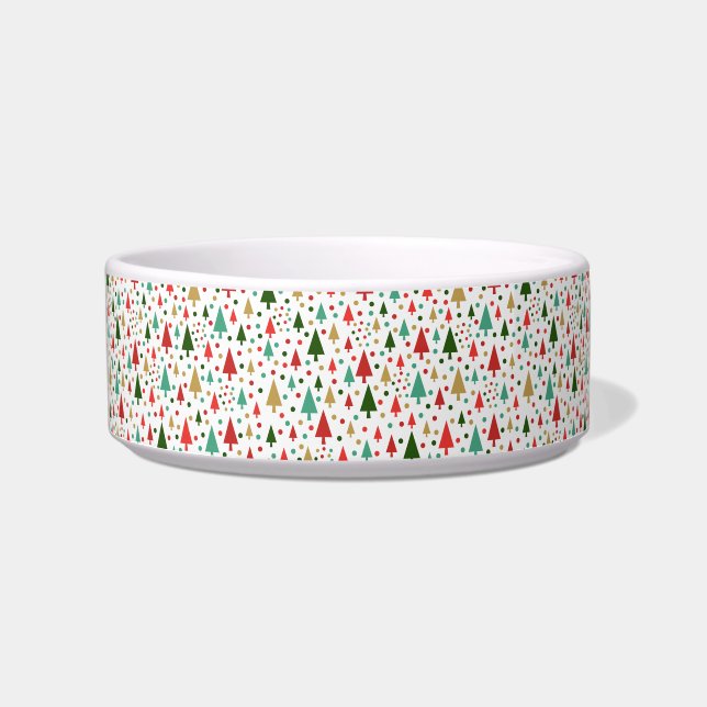 Christmas Patterns - landscape of colourful trees Bowl (Front)
