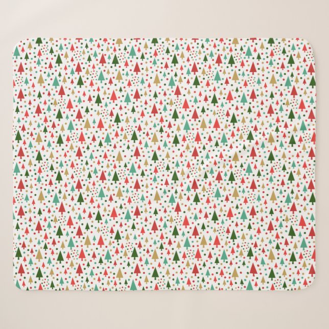 Christmas Patterns - landscape of colourful trees Sherpa Blanket (Front (Horizontal))