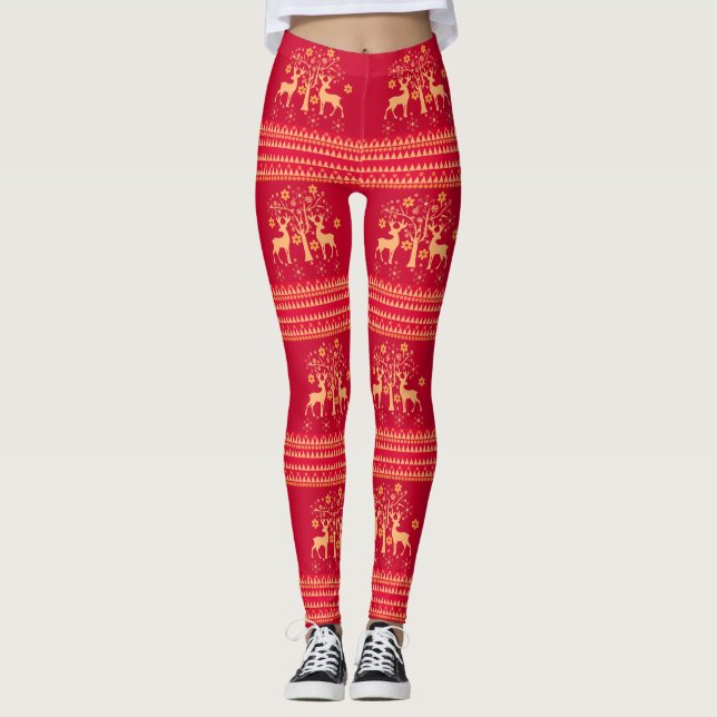 Christmas patterns leggings (Front)