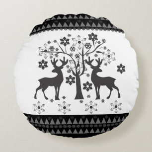 Christmas patterns round cushion
