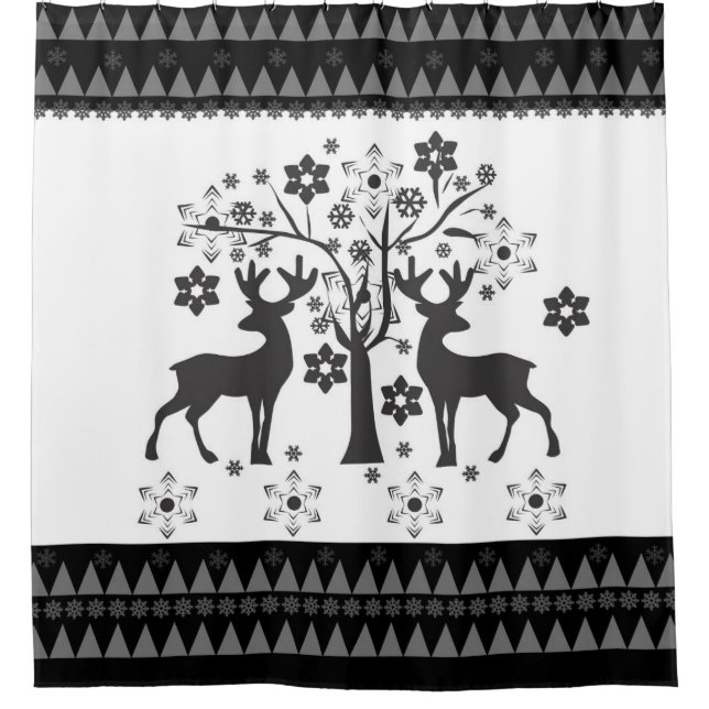 Christmas patterns shower curtain (Front)