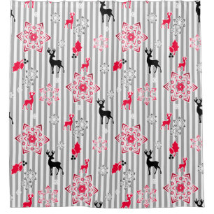 Christmas patterns shower curtain