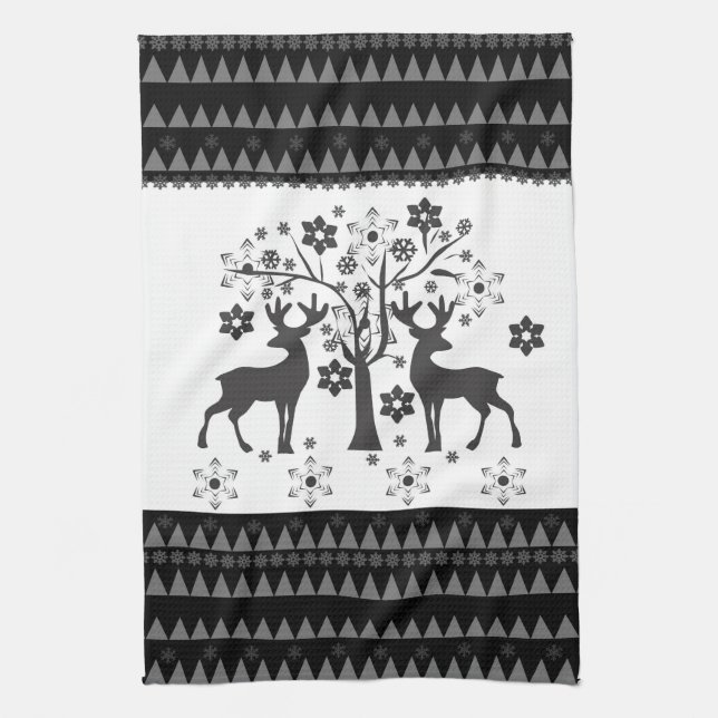 Christmas patterns tea towel (Vertical)