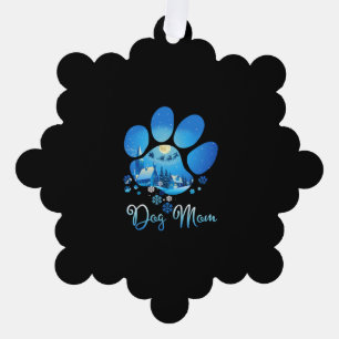Christmas Paw Dog Mum Tree Decoration Card