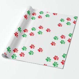 Christmas Paw Print Gift Wrap