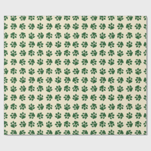 Christmas Paws Classic Green Wrapping Paper