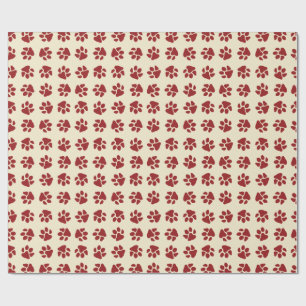 Christmas Paws Classic Red Wrapping Paper