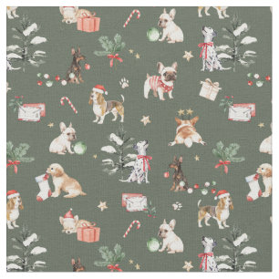 Christmas Paws holiday cheer magical winter nurser Fabric