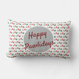 Christmas Paws Lumbar Cushion