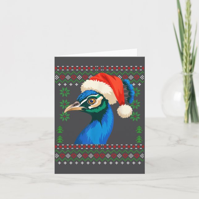 Christmas Pea Ugly Xmas Sweater  Card (Front)