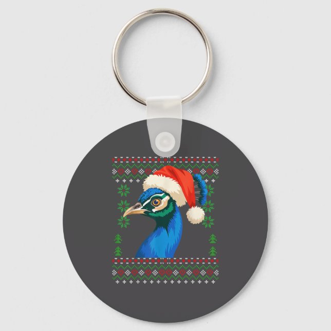 Christmas Pea Ugly Xmas Sweater  Key Ring (Front)