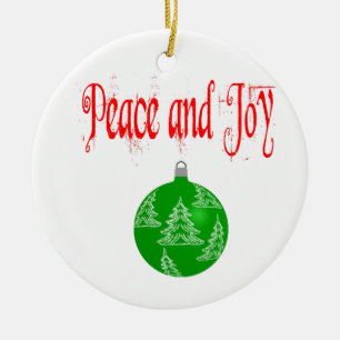 Christmas Peace and Joy  Ceramic Ornament